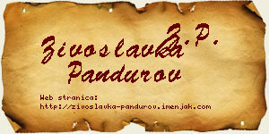 Živoslavka Pandurov vizit kartica